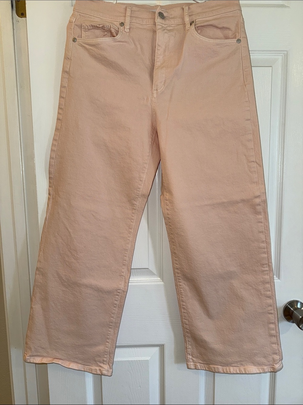 LOFT Wide-Leg Jeans in Soft Blush Pink